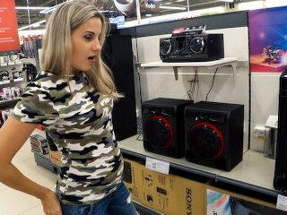 Sound controlled vibrator in public place - Lovense Lush 2 unusual test  Letty Black