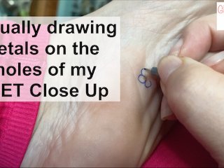 drawing petals on the moles of my feet ..foot fetish - glimpseofme