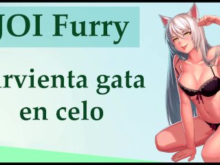 JOI Furry hentai. Sirvienta maid en celo.