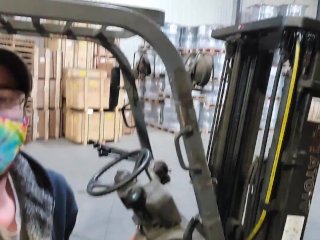 TGIF riding His cock while He's on the forklift