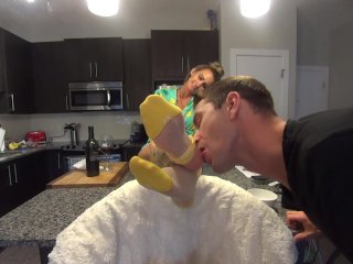 Step Mom Seduces Step Son with Sexy Nylon Soles