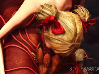 Devil plays with a super hot girl in hell