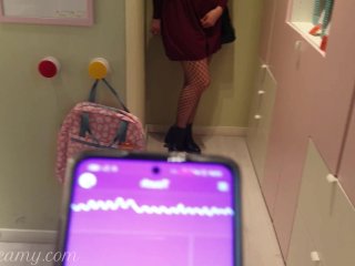 Public Remote Vibrator In the mall I control the teacher's pussy with a lovense lush 4K - MssCreamy