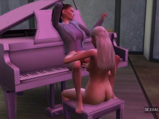 Piano Class Ends in Lesbian Sex, My Student Tastes My Big Plastic Cock - Sexual Hot Animations