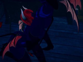 Three Lesbian Demon Having Night Fun