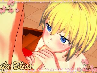 Iris giving a blowjob in the middle of church. (Fire Hentai)