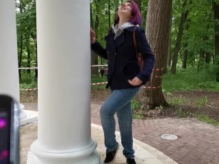 I cum to the Sound of birds Singing (Walking with a remote-controlled vibrator)