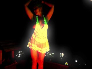 Busty Hotwife Sexy Dancing At The Fire