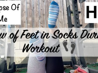 view of feet in socks during workout (foot fetish) - GlimpseOfMe
