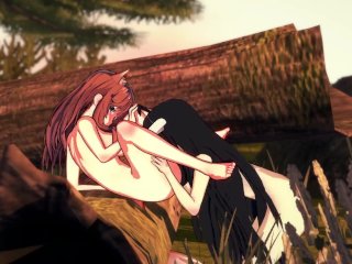An awesome isekai adventure with Albedo and Raphtalia (3D Hentai) (Overlord) (Shield Hero)