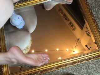 Cara May Rides Big Dildo on Mirror Intense Orgasm