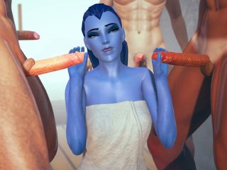 [OVERWATCH] Widowmaker gangbanged in the sauna 3D hentai