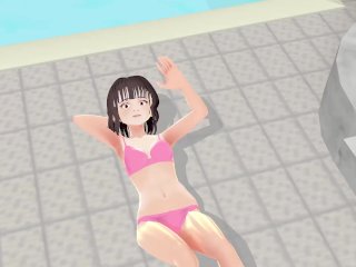 ピンクビキニを着たアニメの女の子
