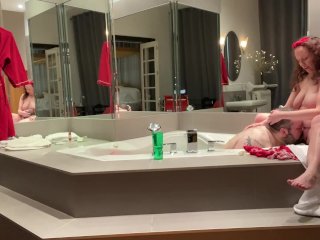 Wonderful weekend with my voluptuous vixen in a luxury hotel suite, #3: hot tub fun