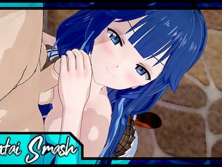 Aki Adagaki kisses and sucks dick until he gives her a facial - Masamune-kun Hentai.