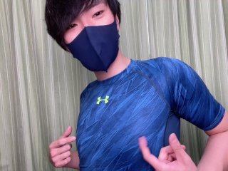 ジム帰り早々にチクニーしてイってしまうヘンタイ大学生【乳首オナニー動画】