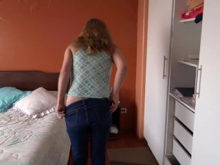 My beautiful wife shows off very excited before being fucked by her young lovers, cuckold husband