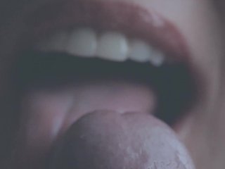 Close up cock licking till it explodes