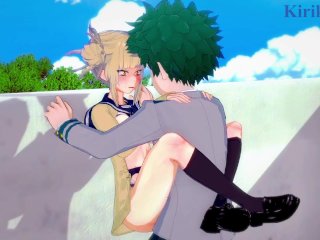 Himiko Toga and Izuku Midoriya have deep fucking behind the stairs. - My Hero Academia Hentai