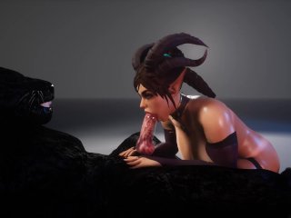 Succubus seduced Furies and he inseminated her  Big Cock Monster  3D Porn Wild Life