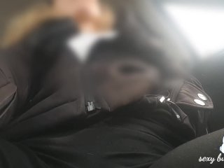 Real MILF public car masturbation during work break moaning orgasm