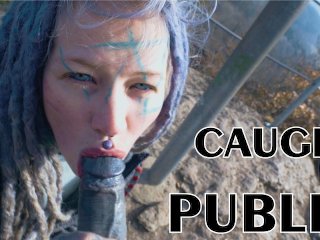 Horny Couple Get Catched While Having Sex On A Ruine - Pov, Split Tounge Bj, Punk, Goth