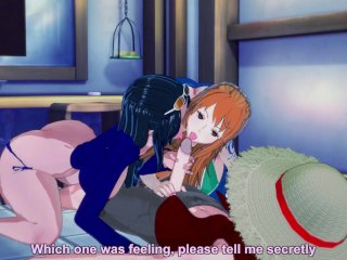 nami /robin! and luffy! creAMpie