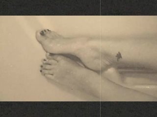 Fat Hairy MILF BBW Shows Feet arched Up Pussy & moans