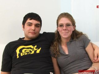 Normal slut with glasses want her husband watch how she fucks the BBC
