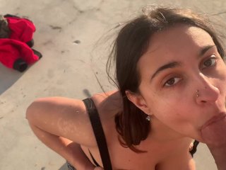 Public Face Fucking Busty Indian In Malibu And Swallows Cum