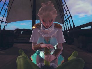 Cute elf jerking off orc cock pov