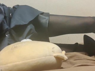 女装 レザー ショートパンツ オナニー 勃起 踏み潰し 調教 日本人