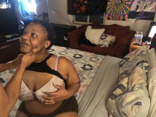 Hot Fuck On Edge Of Bed With Thick Ebony Lela Bear By Savory !