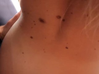 Neighbours watching? No problem! Passionate blowjob and fuck at the window in Tenerife PT. 1