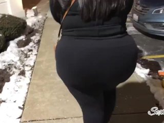 Candid Latina ass in parking lot
