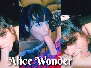 Shy Submissive Daddy's Girl Sucking Cock & Deepthroating BWC - Alice Wonder Deepthroat Training