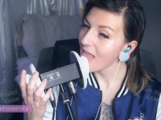 SFW ASMR Amateur Ear Eating Wet Kisses - PASTEL ROSIE Twitch Model - Sexy Girlfriend Tongue Eargasm