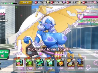 SF Girls [PornPlay Gacha Hentai game] Ep.8 blue skin woman loses her virginity with my big cock