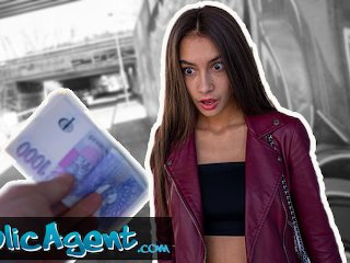 Public Agent Beautiful brunette babe with a stunning figure fucked outdoors