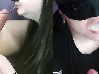 Wife learns deep suck and swallows all cum