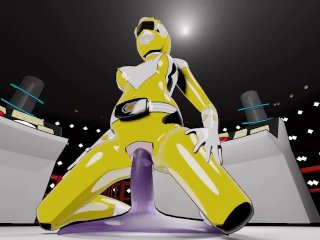 Yellow ranger riding slime dick