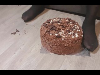 whole chocolate cake foot stomp
