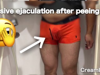 【オナニー】Massive ejaculation after peeing - お漏らしした後に大量射精しちゃう