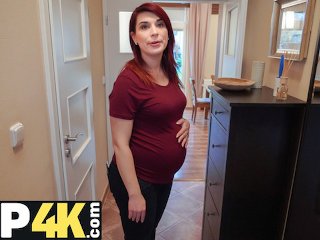DEBT4k. Bank agent gives pregnant MILF delay in exchange for quick sex