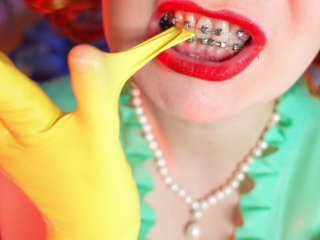 ASMR ripping latex rubber gloves