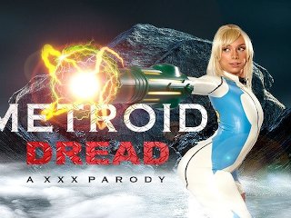 Blonde Babe Kay Lovely As METROID DREAD SAMUS ARAN Heals You With Pussy VR Porn