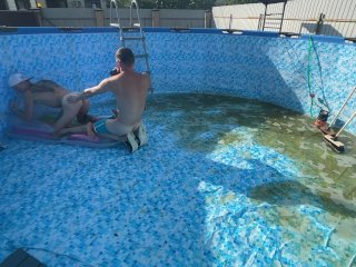 The head of the house fucked the new pool boy right there