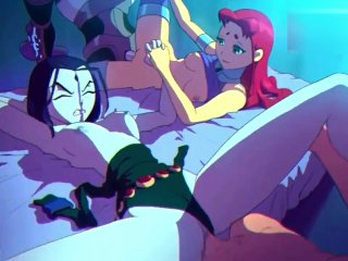 Teen Titans - Robin Fucks Starfire X Raven group sex