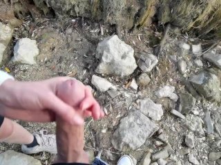 BEACH ADVENTURE Public Cock flashing Caught by a Runner and she makes me cum - Sheila Moore
