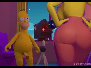 THE SIMPSONS - Marge and Homer make a SEXTAPE - porn parody